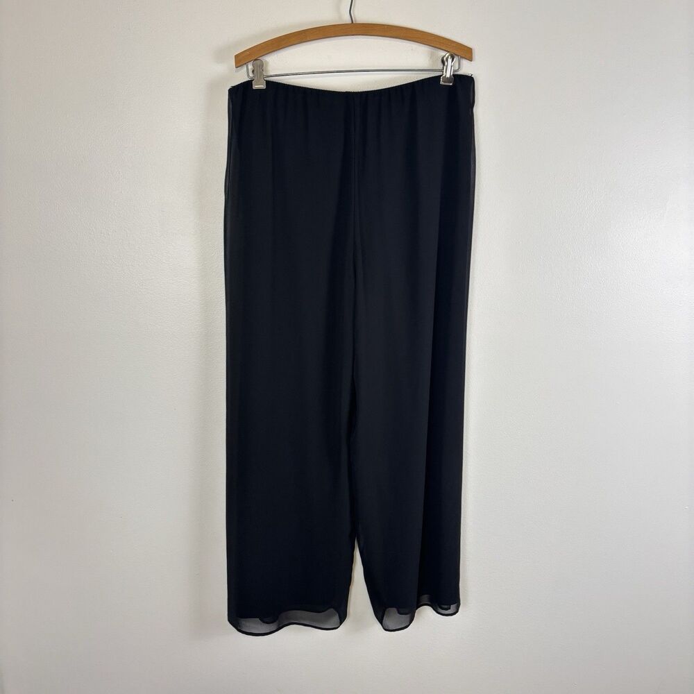 Alex Evenings Womens XL Black Sheer Chiffon Wide Leg Pants Whimsigoth Y2K - Picture 4 of 7